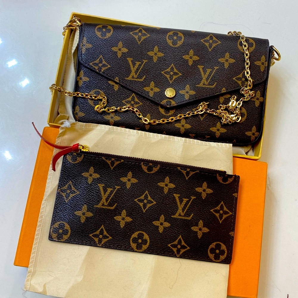 Brown and beige purse